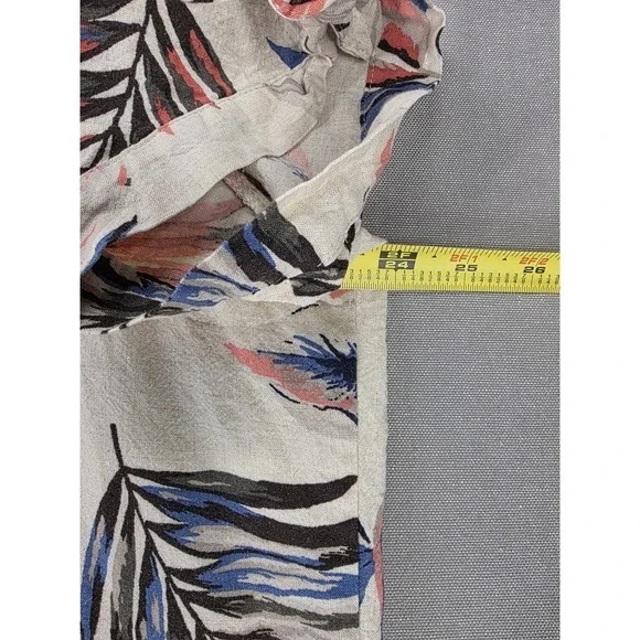 Womens Linen Rayon Blend Top‎ 1X Palm Leaves CJ Banks Coastal Resort Vacation - Picture 5 of 8